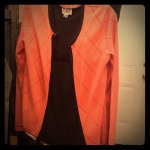 Tommy Hilfiger cardigan coral w navy piping